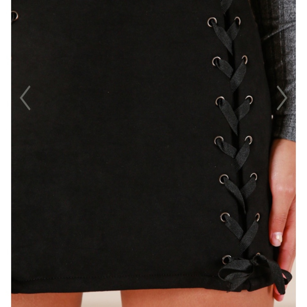 Showpo INSIDE VOICES SKIRT IN BLACK SUEDETTE - Picture 8 of 10